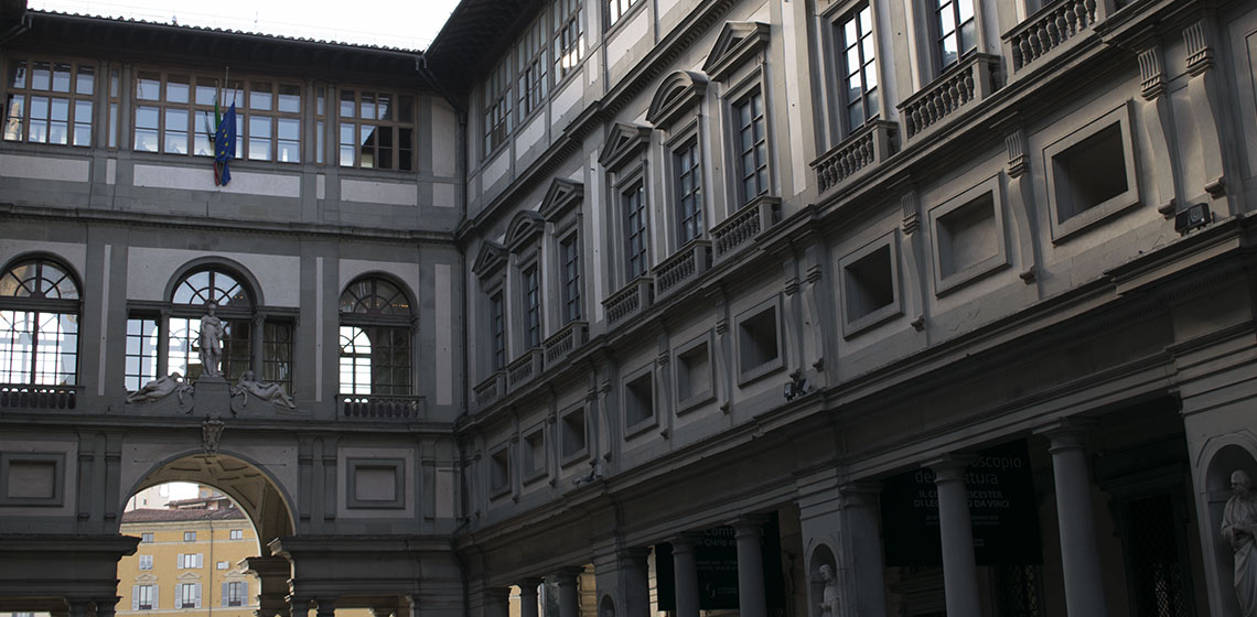 A view of the famous Galleria degli uffizi in Florence